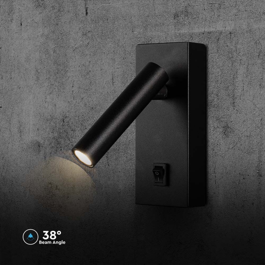 LED väggspotlight LED/2W/230V 4000K svart