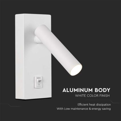 LED väggspotlight LED/2W/230V 4000K vit