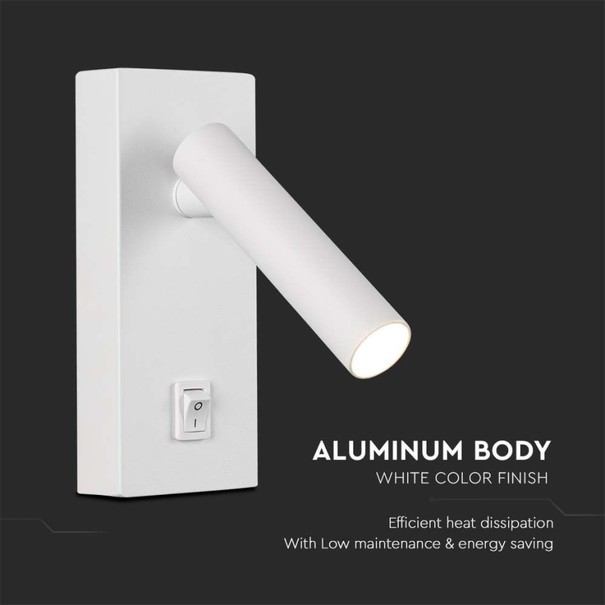 LED väggspotlight LED/2W/230V 4000K vit