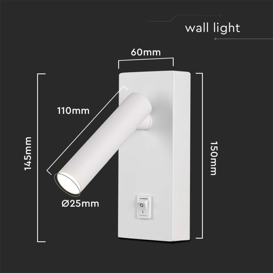 LED väggspotlight LED/2W/230V 4000K vit