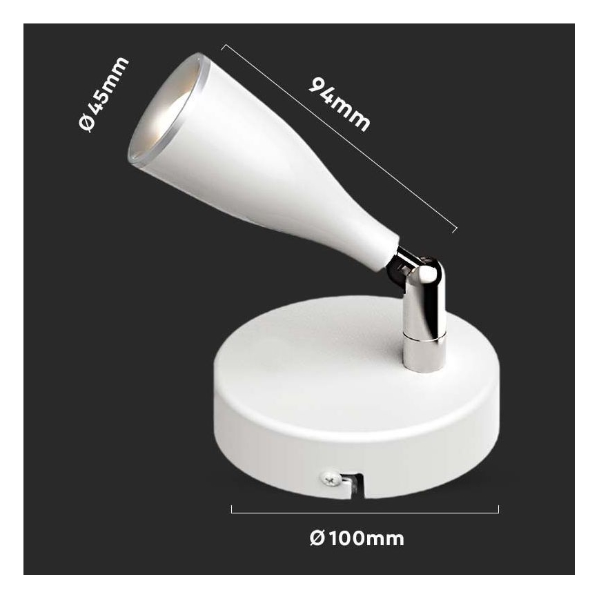 LED Väggspotlight LED/4,5W/230V 4000K vit