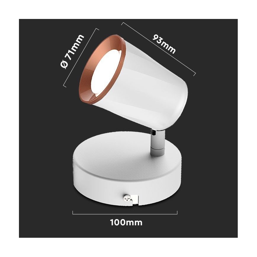 LED Väggspotlight LED/5W/230V 3000K vit