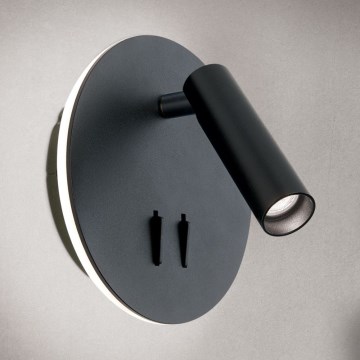 LED väggspotlight LENNY LED/6W/230V + LED/3W svart
