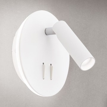 LED väggspotlight LENNY LED/6W/230V + LED/3W vit