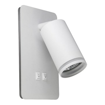 LED väggspotlight PARIS 1xGU10/10W/230V + LED/6W/230V vit
