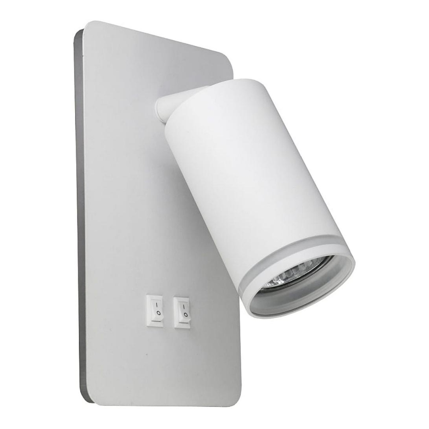LED väggspotlight PARIS 1xGU10/10W/230V + LED/6W/230V vit