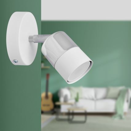 LED väggspotlight TUBSSON 1xGU10/4,8W/230V vit/skinande krom