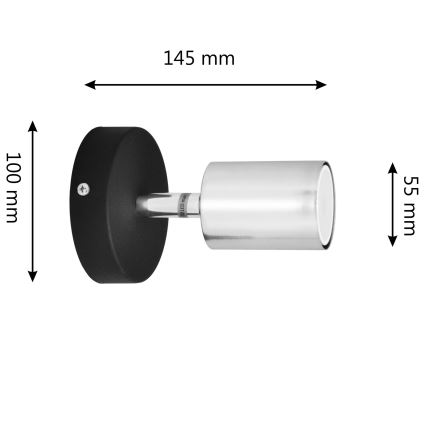LED väggspotlight TUNE 1xGU10/4,8W/230V matt krom/svart