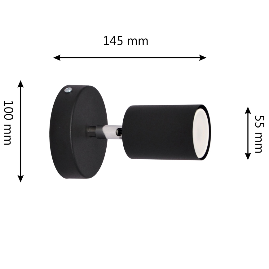 LED väggspotlight TUNE 1xGU10/4,8W/230V svart