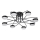 LED ytmonterad ljuskrona 8xLED/7W/230V svart