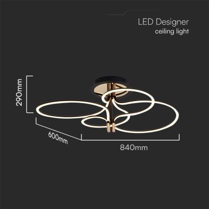 LED ytmonterad ljuskrona LED/36W/230V 3000K