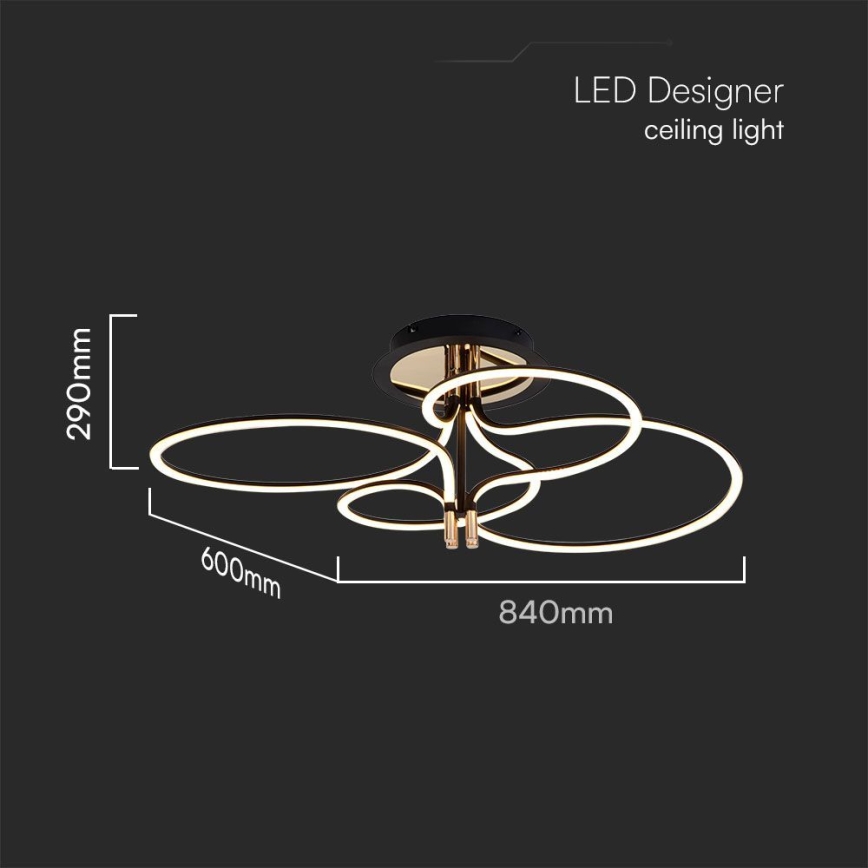 LED ytmonterad ljuskrona LED/36W/230V 3000K