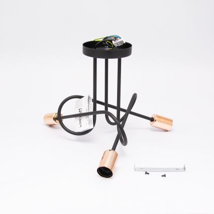 LED ytmonterad taklampa OXFORD 3xE27/15W/230V svart