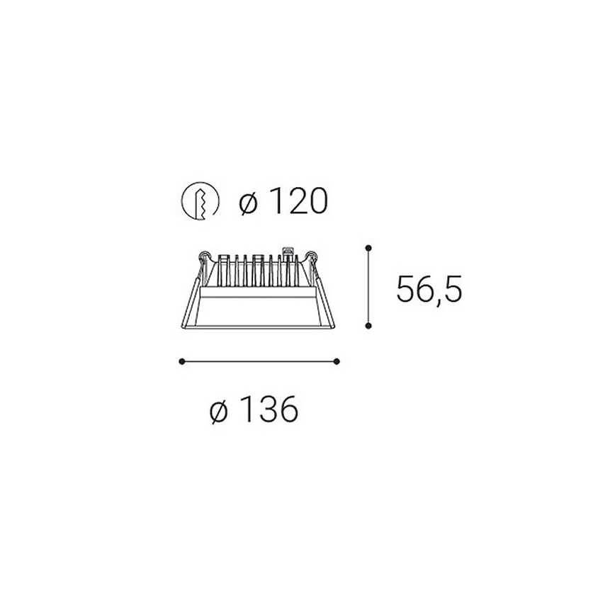 LED2 - Infälld dimbar LED badrumsbelysning  ZETA LED/15W/230V 4000K IP44