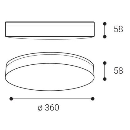 LED2 - LED-badrumstaklampa YPSO LED/30W/230V 3000/4000K IP54 Ø 36 cm vit