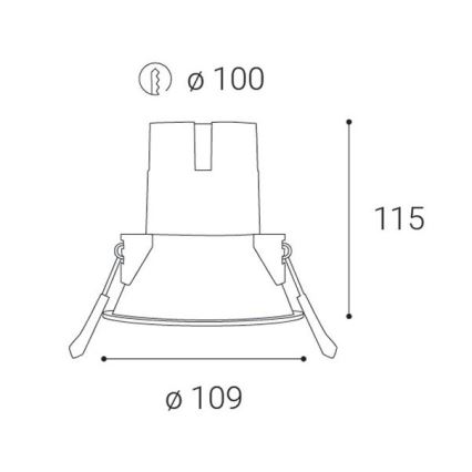 LED2 - Infälld LED badrumsbelysning ZERO LED/10W/230V 3000K CRI 95 IP43 svart diameter 10,9 cm
