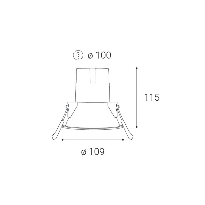 LED2 - Infälld LED badrumsbelysning ZERO LED/10W/230V 3000K CRI 95 IP43 svart diameter 10,9 cm