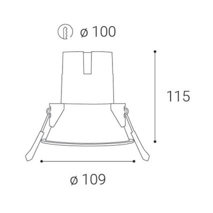 LED2 - Infälld LED badrumsbelysning ZERO LED/10W/230V 4000K CRI 95 IP43 svart diameter 10,9 cm