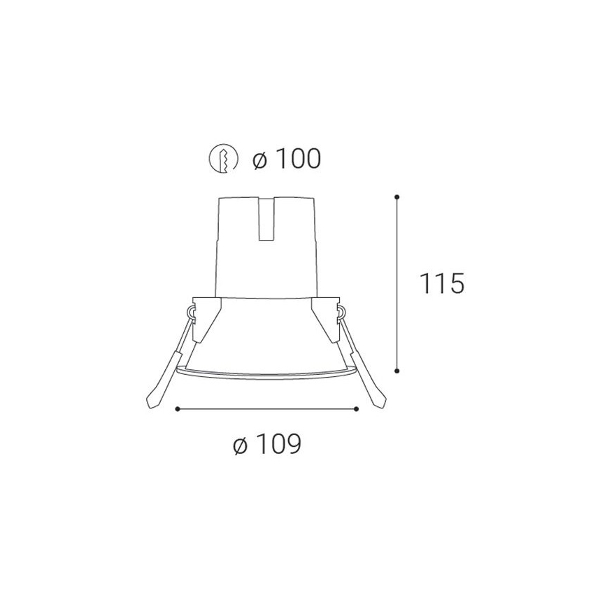 LED2 - Infälld LED badrumsbelysning ZERO LED/10W/230V 4000K CRI 95 IP43 svart diameter 10,9 cm