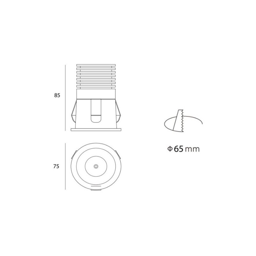LED2 - LED Infälld spotlight RAY LED/10W/230V vit IP44