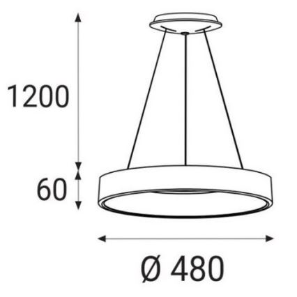 LED2 - LED Ljuskrona med snöre BELLA LED/40W/230V 3000/4000K vit