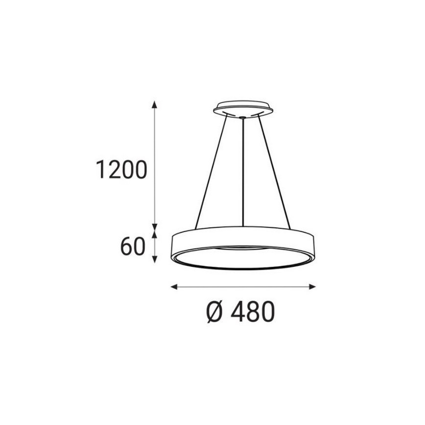 LED2 - LED Ljuskrona med snöre BELLA LED/40W/230V 3000/4000K vit