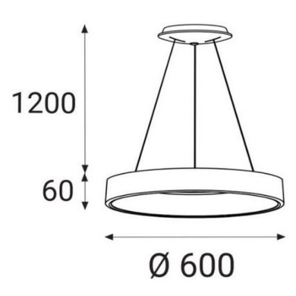 LED2 - LED Ljuskrona med snöre BELLA LED/50W/230V 3000/4000K svart