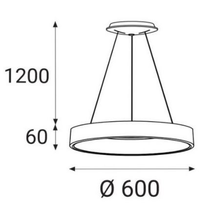 LED2 - LED Ljuskrona med snöre BELLA LED/50W/230V 3000/4000K vit