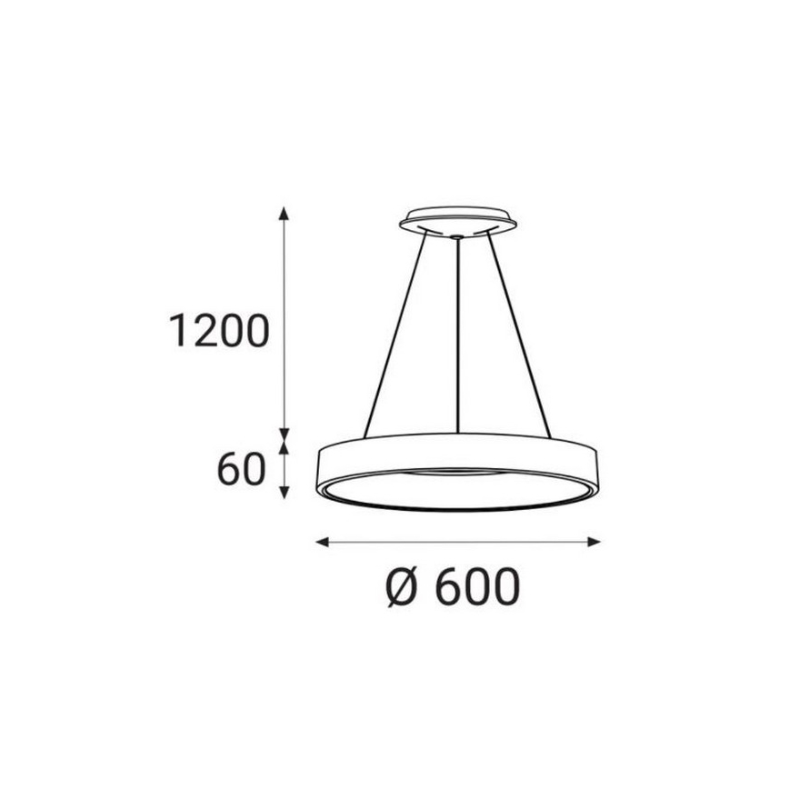 LED2 - LED Ljuskrona med snöre BELLA LED/50W/230V 3000/4000K vit