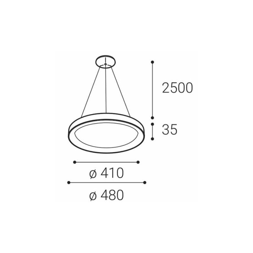 LED2 - LED Ljuskrona med snöre BELLA SLIM LED/38W/230V 3000/4000K svart