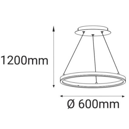 LED2 - LED Ljuskrona med snöre CIRCLE LED/42W/230V