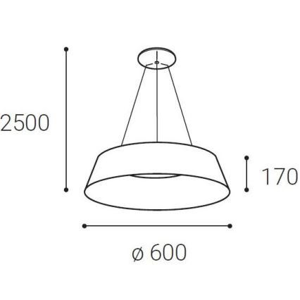 LED2 - LED Ljuskrona med snöre KATY LED/60W/230V 3000/4000K vit
