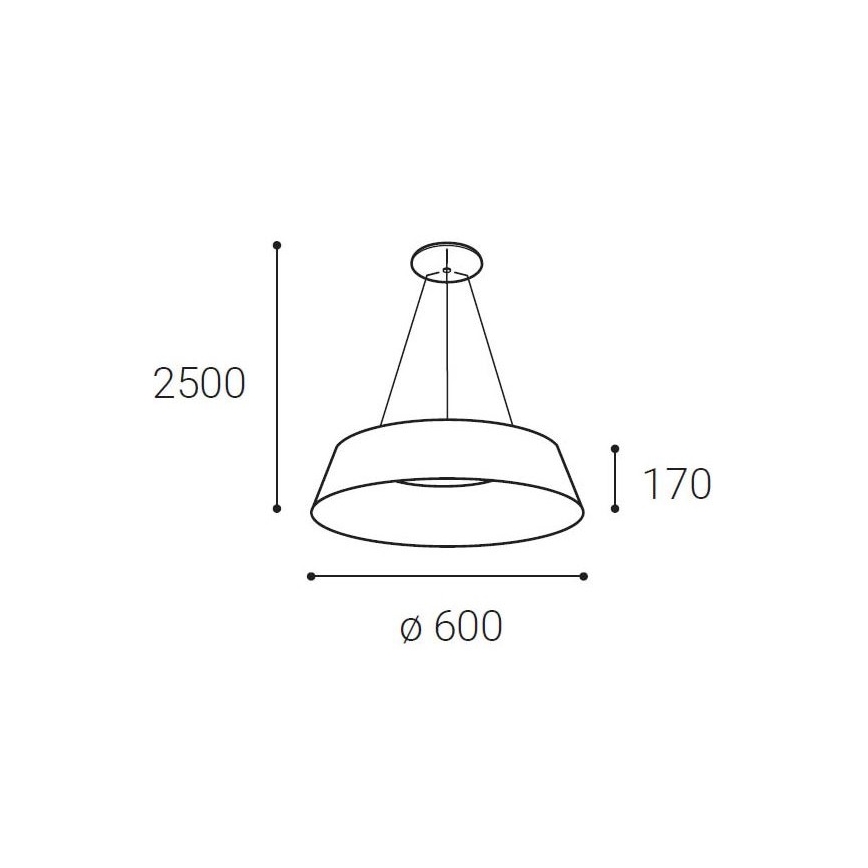 LED2 - LED Ljuskrona med snöre KATY LED/60W/230V 3000/4000K vit