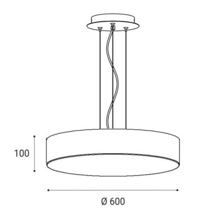 LED2 - LED Ljuskrona med snöre MONO LED/60W/230V 3000/4000K svart
