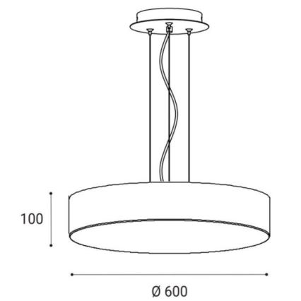 LED2 - LED Ljuskrona med snöre MONO LED/60W/230V 3000/4000K vit