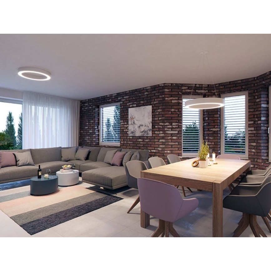 LED2 - LED Ljuskrona med snöre SATURN LED/50W/230V 3000/4000K vit