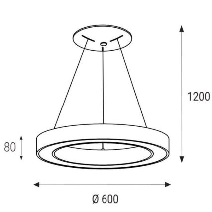 LED2 - LED Ljuskrona med snöre SATURN LED/50W/230V 3000/4000K vit