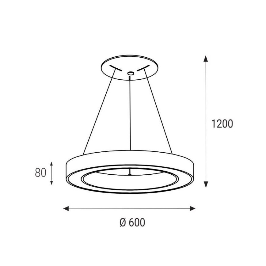 LED2 - LED Ljuskrona med snöre SATURN LED/50W/230V 3000/4000K vit