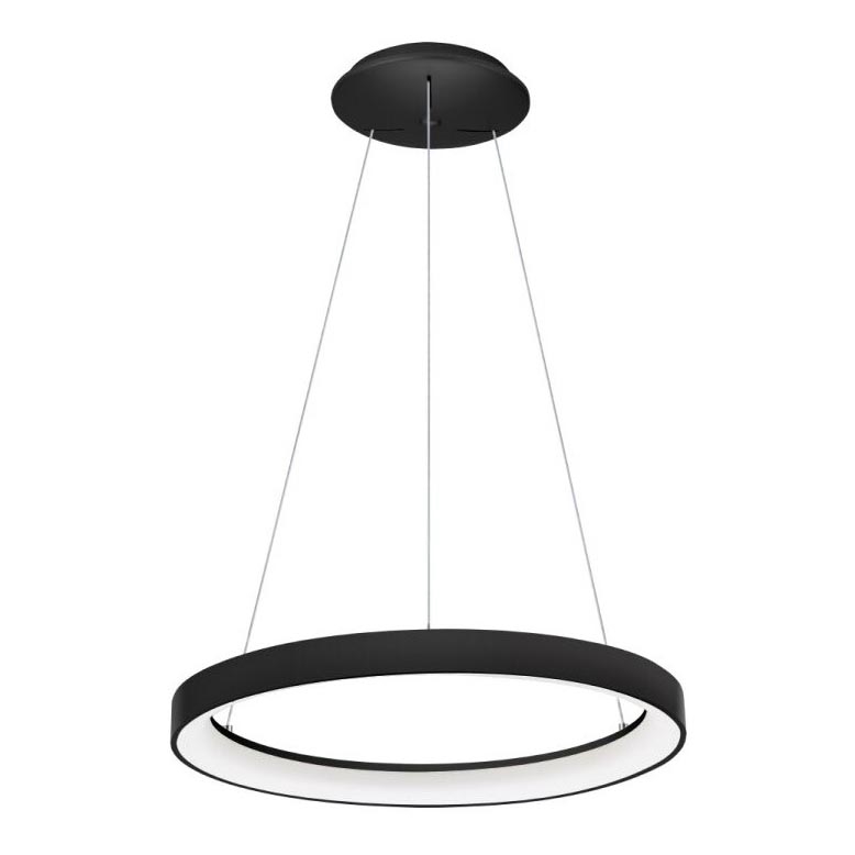 LED2 - LED ljuskrona med textilsladd BELLA LED/48W/230V 3000K/4000K svart