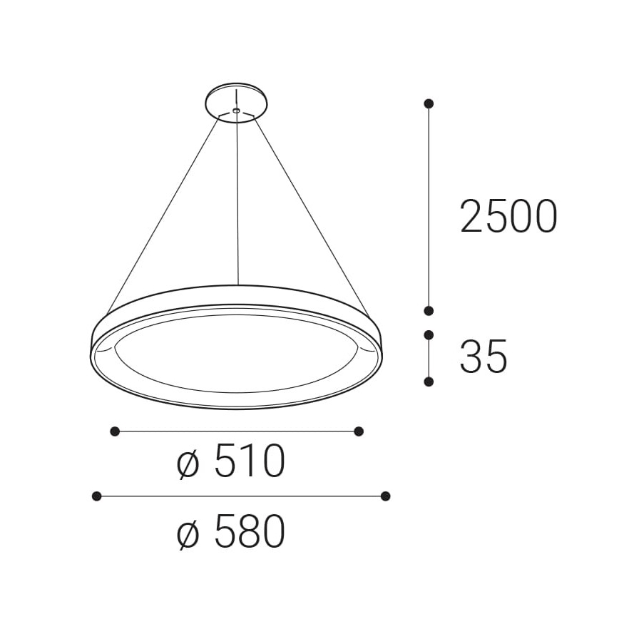 LED2 - LED ljuskrona med textilsladd BELLA LED/48W/230V 3000K/4000K svart