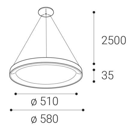 LED2 - LED ljuskrona med textilsladd BELLA LED/48W/230V 3000K/4000K vit