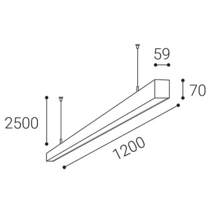LED2 - LED ljuskrona med textilsladd NOLI LED/40W/230V 3000K/3500K/4000K svart