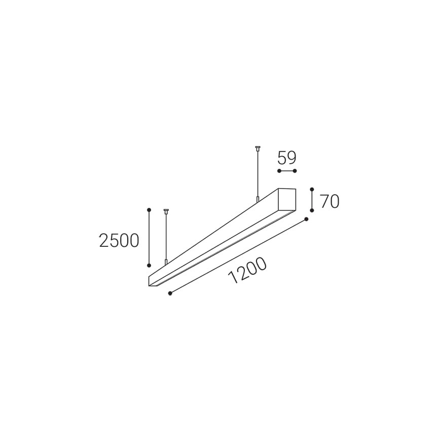 LED2 - LED ljuskrona med textilsladd NOLI LED/40W/230V 3000K/3500K/4000K svart
