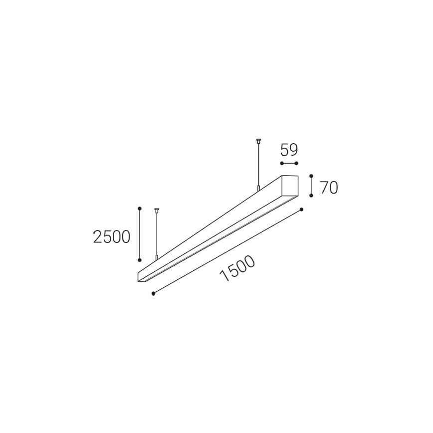 LED2 - LED ljuskrona med textilsladd NOLI LED/60W/230V 3000K/3500K/4000K svart