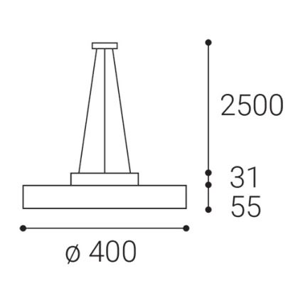 LED2 - LED ljuskrona med textilsladd ROTO LED/48W/230V 2700K/3300K/4000K IP40 svart diameter 40 cm