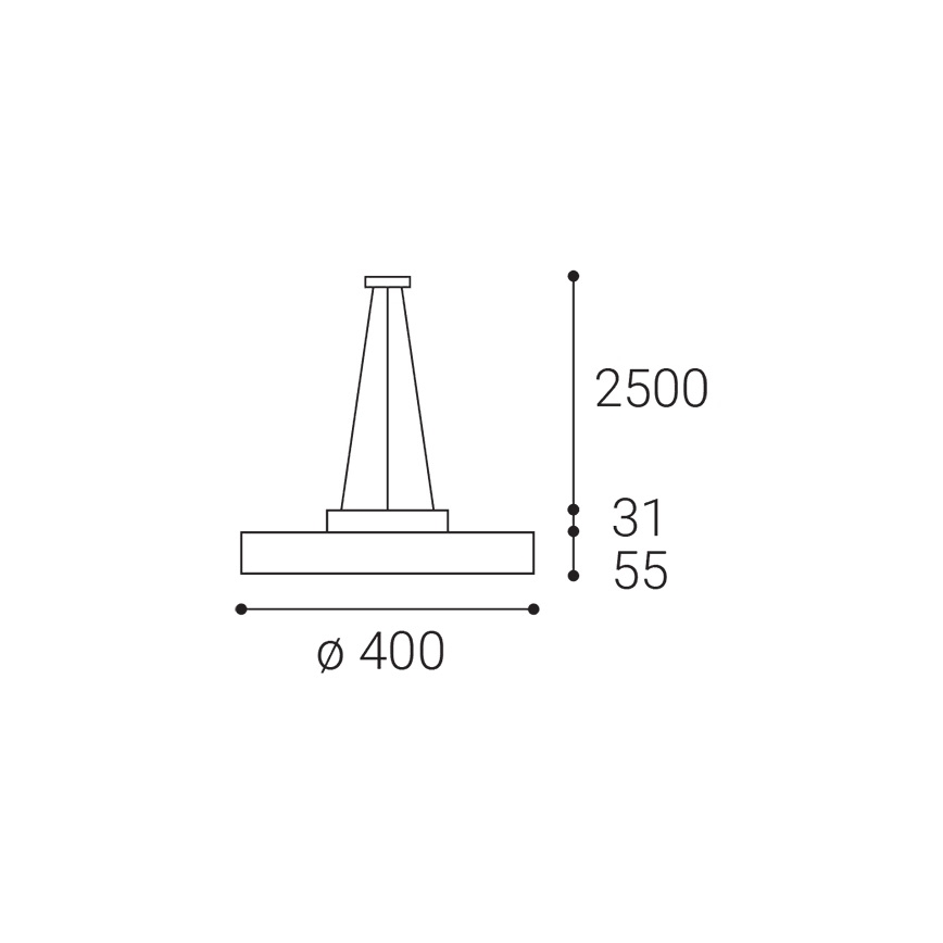 LED2 - LED ljuskrona med textilsladd ROTO LED/48W/230V 2700K/3300K/4000K IP40 vit diameter 40 cm