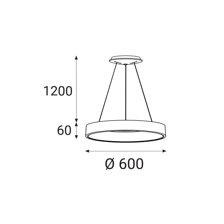 LED2 - LED ljuskrona med upphängningsrem BELLA LED/50W/230V 3000K diameter 60 cm vit