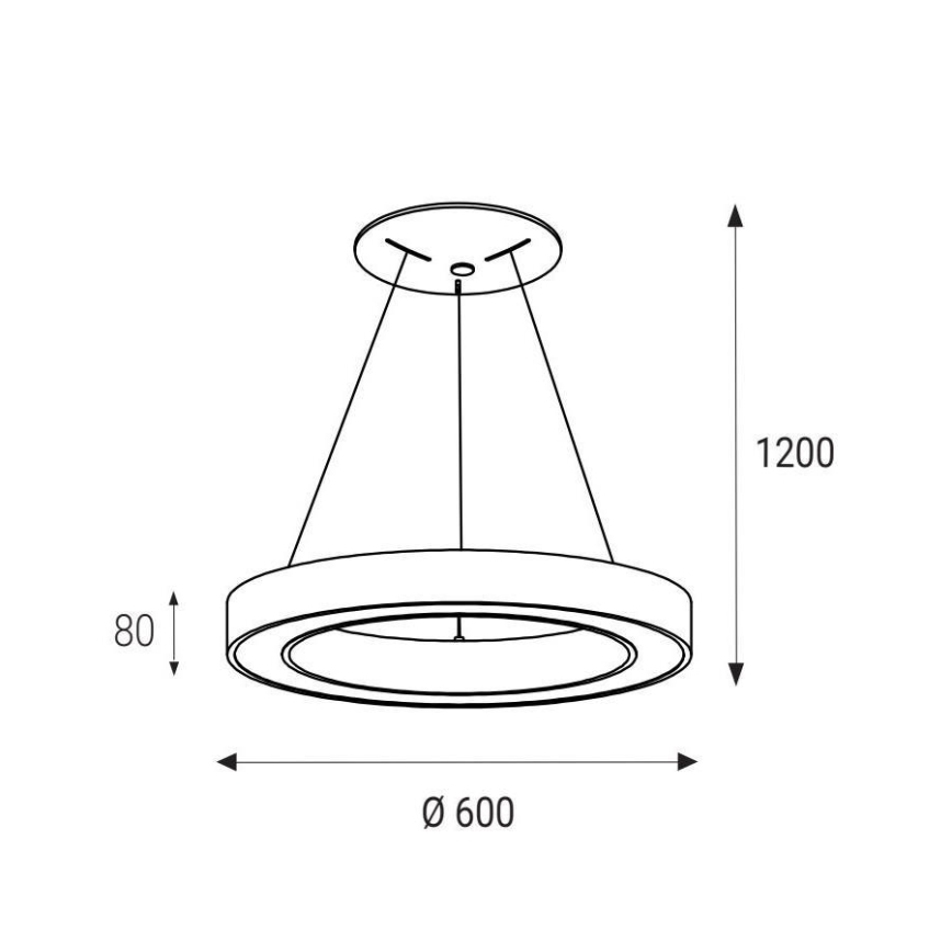 LED2 - LED ljuskrona med upphängningsrem SATURN LED/50W/230V 3000K diameter 60 cm vit