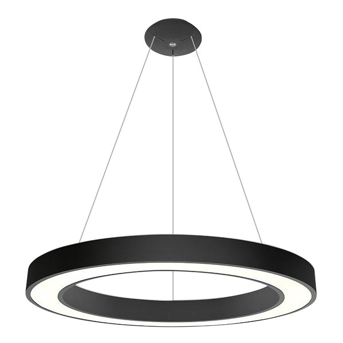 LED2 - LED ljuskrona med upphängningsrem SATURN LED/80W/230V 3000K diameter 80 cm svart