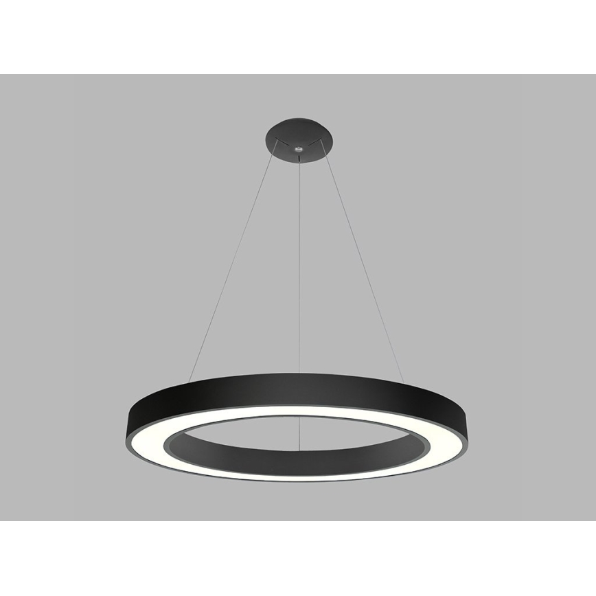LED2 - LED ljuskrona med upphängningsrem SATURN LED/80W/230V 3000K diameter 80 cm svart